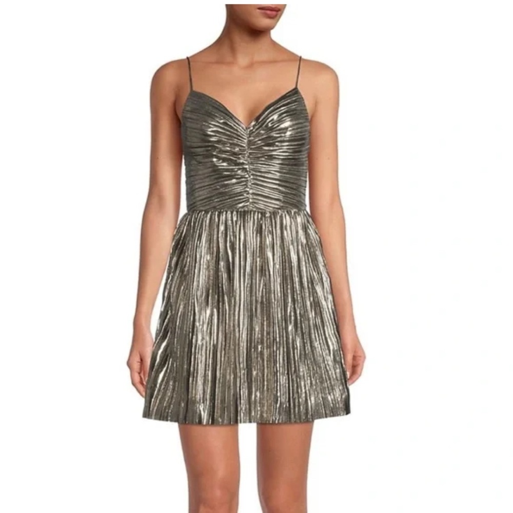 MICHAEL Michael Kors‎ Metallic Gold Midi Dress